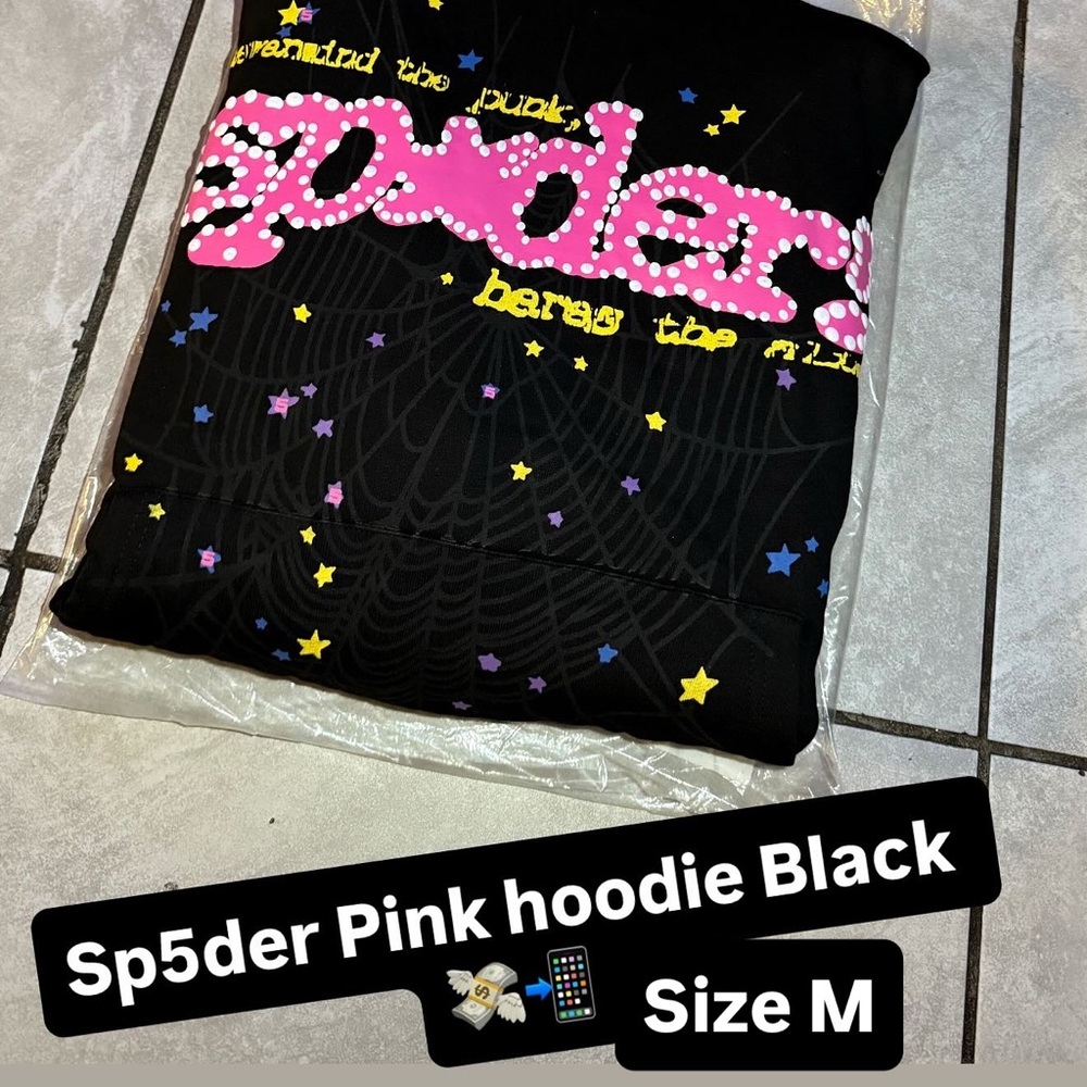 Sp5der Black V-Neck Sweater